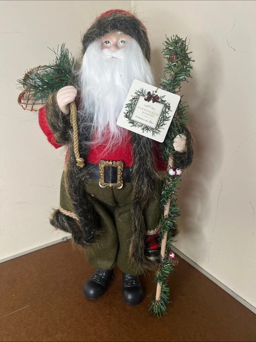 Ridgefield Home Holiday Santa Figurine - Red Coat with White Beard